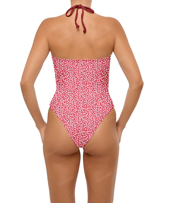 BSWS-S59 Asymmetric Cutout Halter One Piece