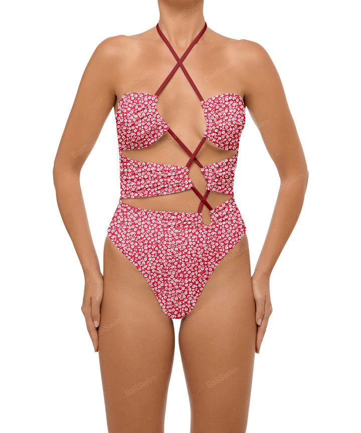 BSWS-S59 Asymmetric Cutout Halter One Piece