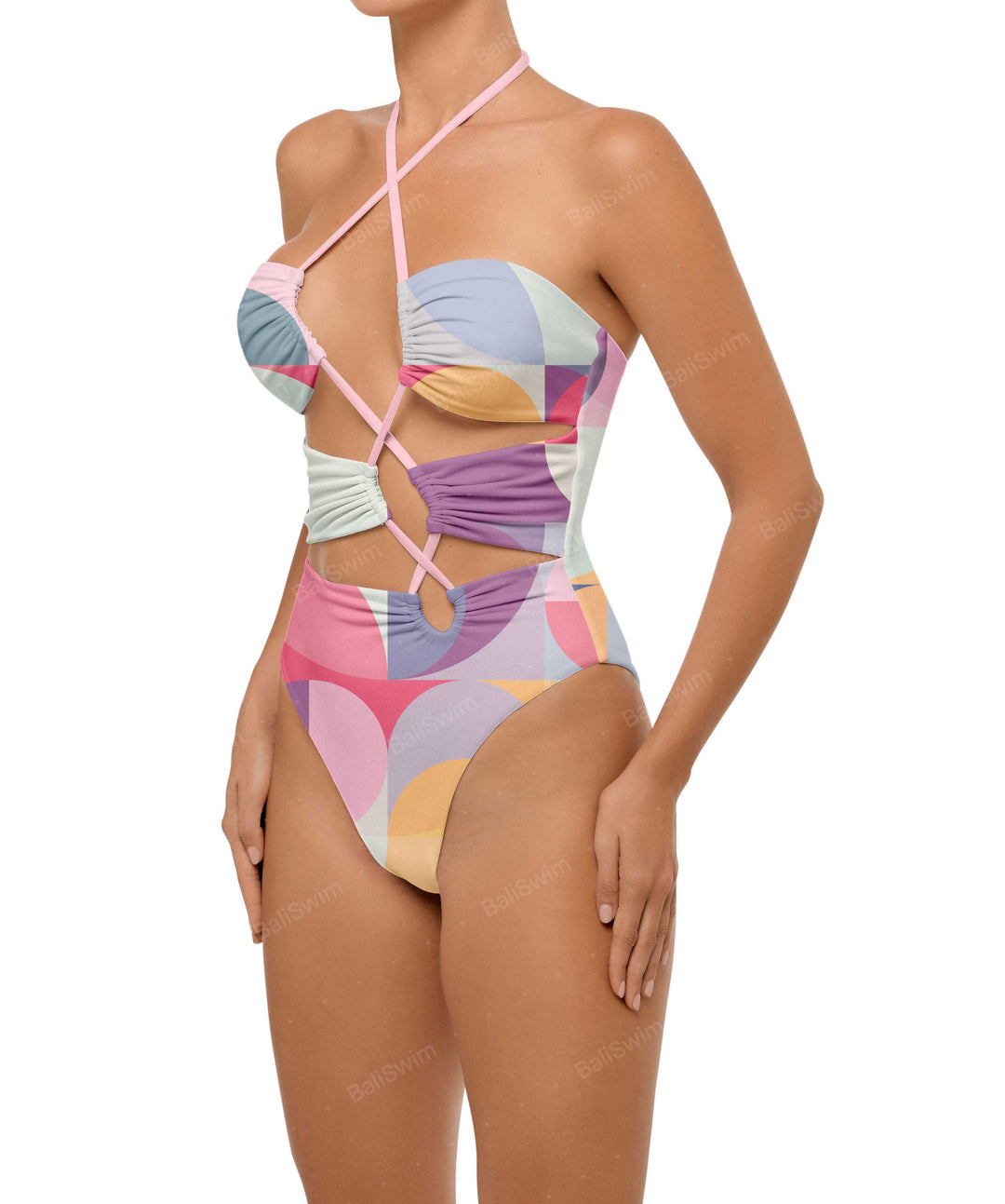 BSWS-S59 Asymmetric Cutout Halter One Piece