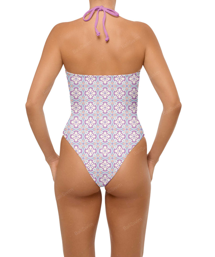 BSWS-S59 Asymmetric Cutout Halter One Piece