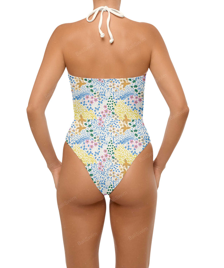 BSWS-S59 Asymmetric Cutout Halter One Piece