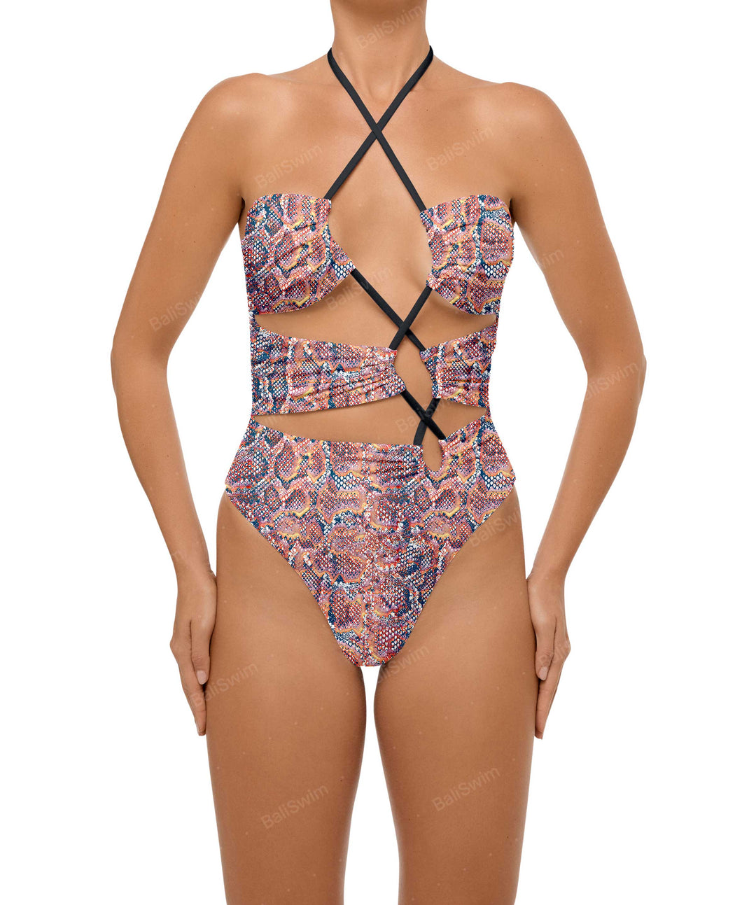 BSWS-S59 Asymmetric Cutout Halter One Piece