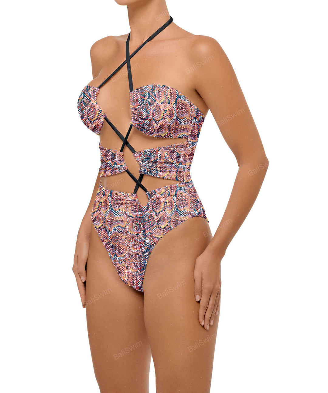 BSWS-S59 Asymmetric Cutout Halter One Piece