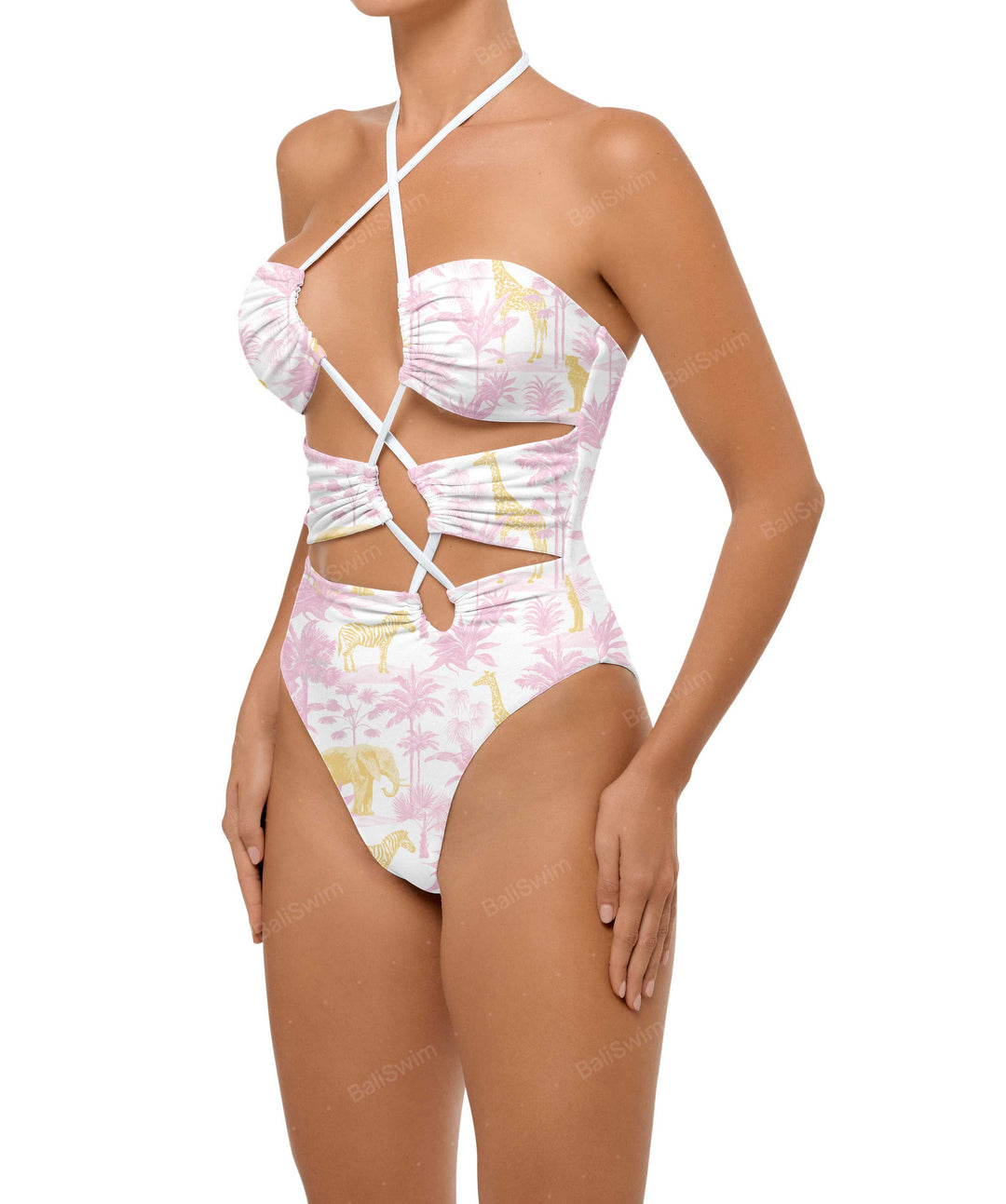 BSWS-S59 Asymmetric Cutout Halter One Piece