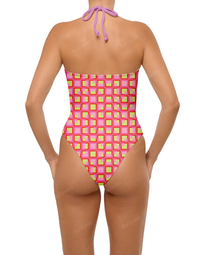 BSWS-S59 Asymmetric Cutout Halter One Piece