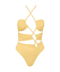 BSWS-S59 Bandeau Halter Asymmetrical Tunnel One Piece