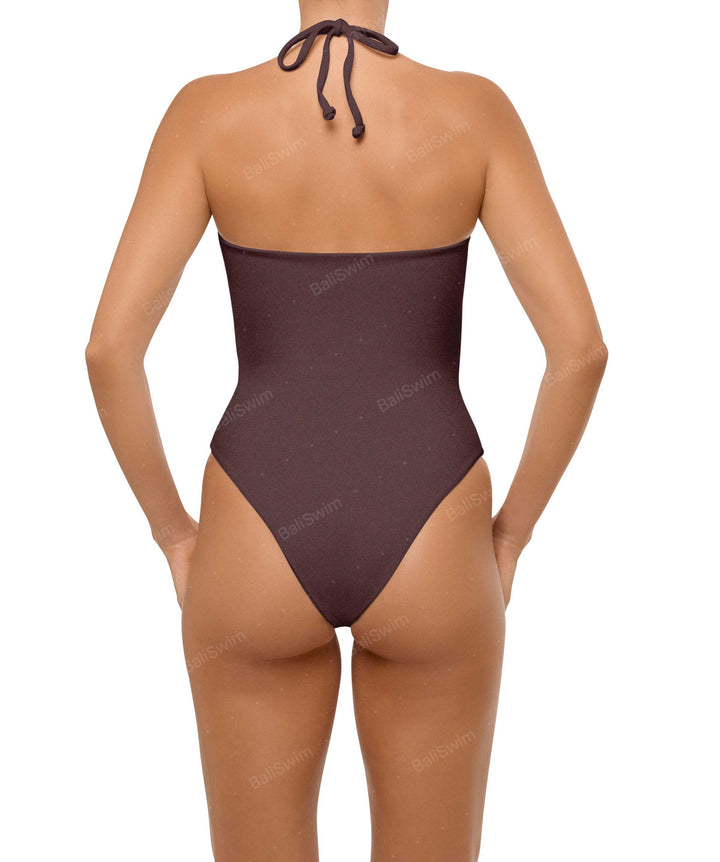 BSWS-S59 Asymmetric Cutout Halter One Piece