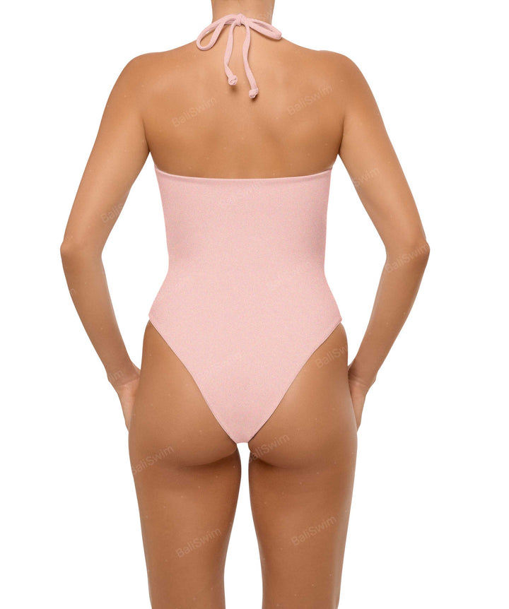 BSWS-S59 Asymmetric Cutout Halter One Piece