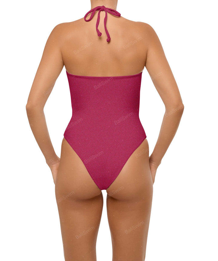 BSWS-S59 Asymmetric Cutout Halter One Piece