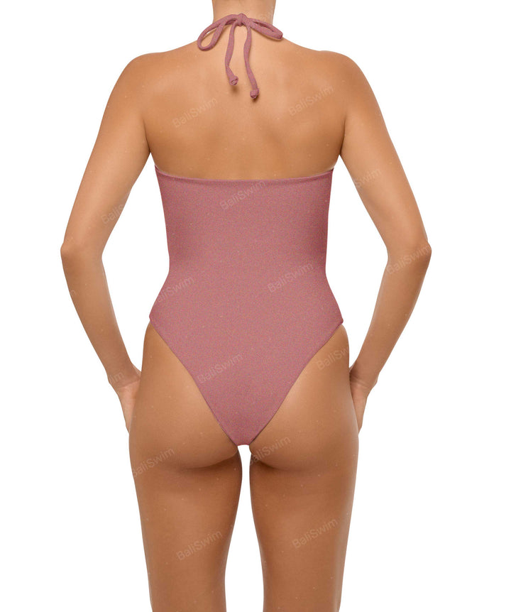 BSWS-S59 Asymmetric Cutout Halter One Piece