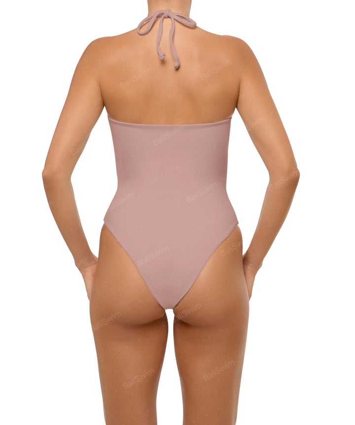 BSWS-S59 Asymmetric Cutout Halter One Piece