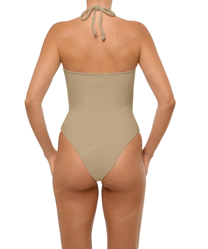 BSWS-S59 Asymmetric Cutout Halter One Piece