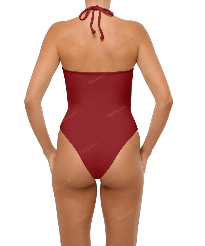 BSWS-S59 Asymmetric Cutout Halter One Piece