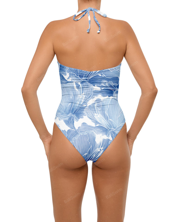 BSWS-S60 Ruched Halter One Piece