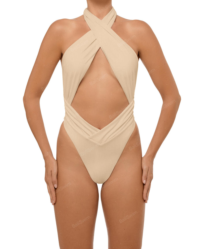 BSWS-S62 Halter Cutout Low Back One Piece