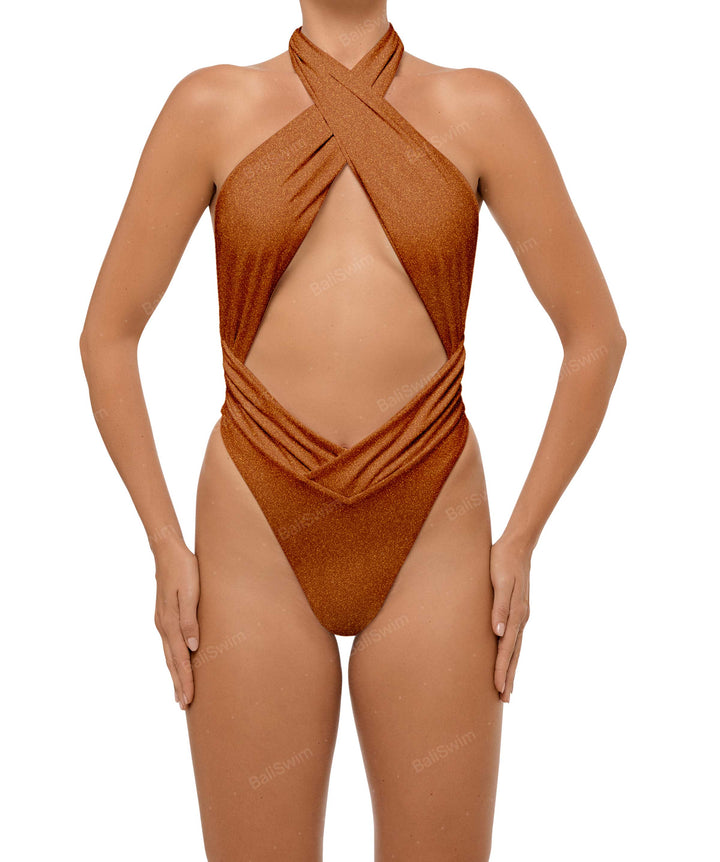BSWS-S62 Halter Cutout Low Back One Piece