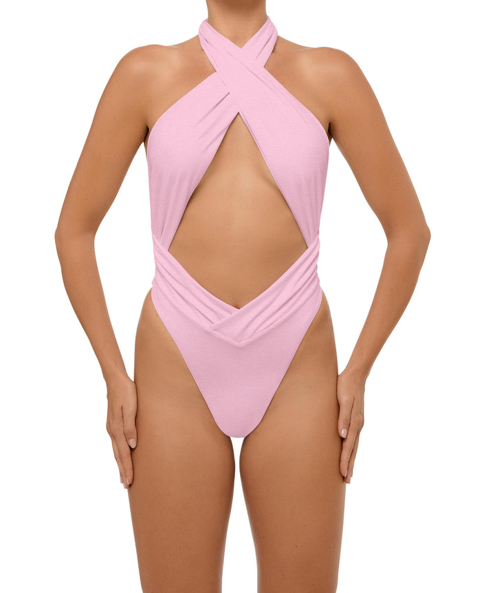 BSWS-S62 Halter Cutout Low Back One Piece