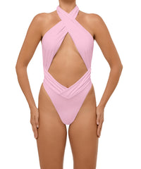 BSWS-S62 Halter Cutout Low Back One Piece