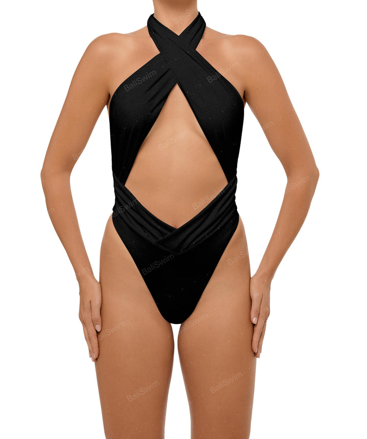 BSWS-S62 Halter Cutout Low Back One Piece