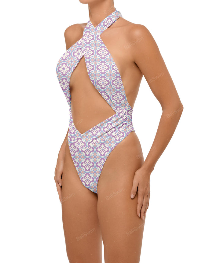 BSWS-S62 Halter Cutout Low Back One Piece