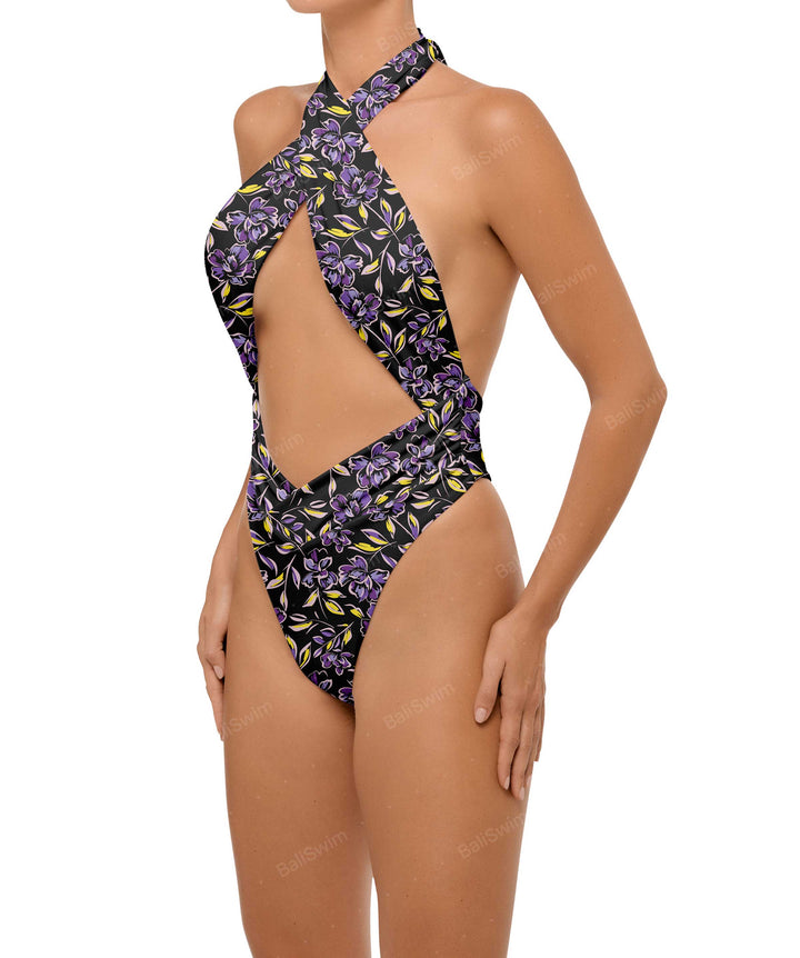 BSWS-S62 Halter Cutout Low Back One Piece