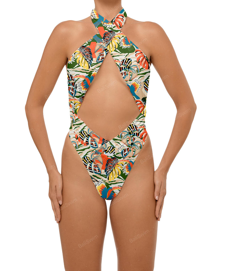 BSWS-S62 Halter Cutout Low Back One Piece