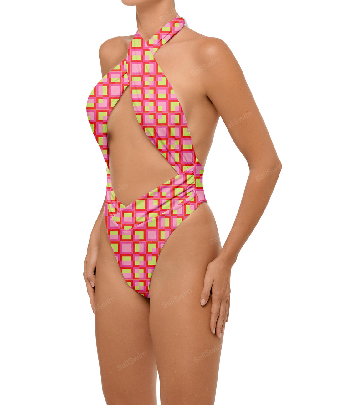 BSWS-S62 Halter Cutout Low Back One Piece