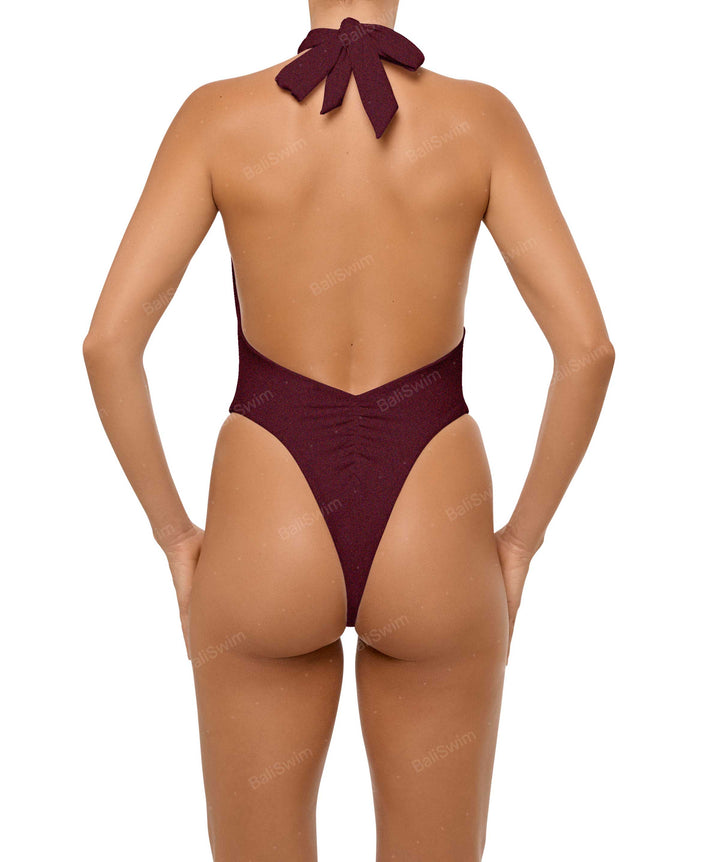 BSWS-S62 Halter Cutout Low Back One Piece