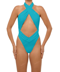 BSWS-S62 Halter Cutout Low Back One Piece