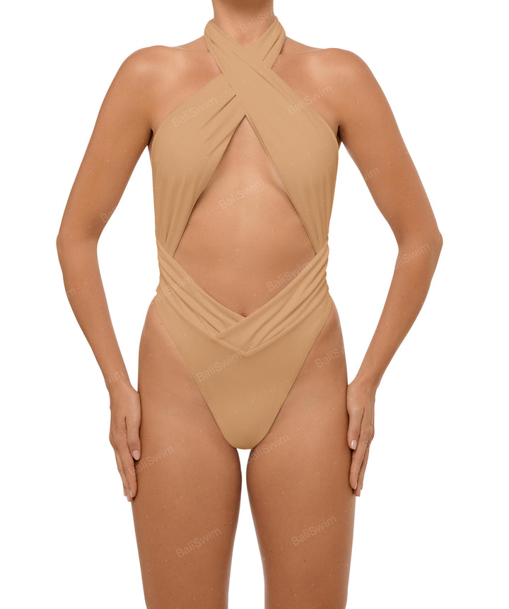 BSWS-S62 Halter Cutout Low Back One Piece