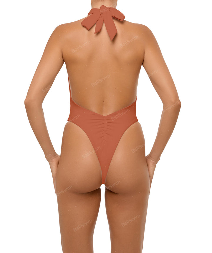 BSWS-S62 Halter Cutout Low Back One Piece