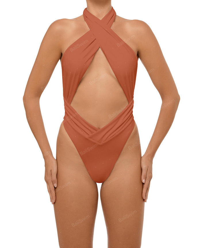 BSWS-S62 Halter Cutout Low Back One Piece