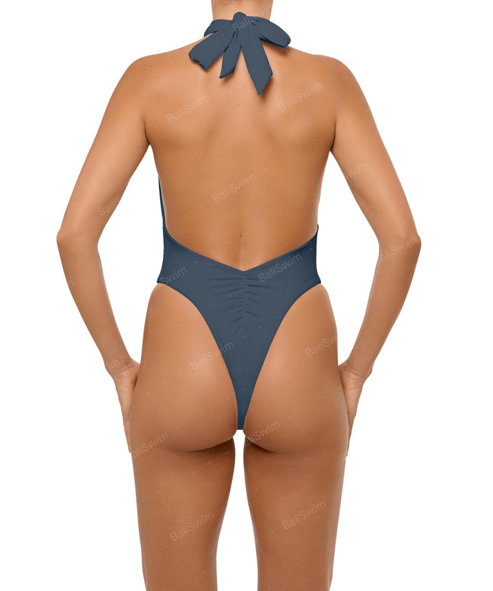 BSWS-S62 Halter Cutout Low Back One Piece