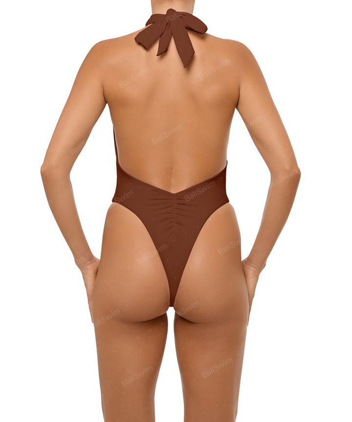 BSWS-S62 Halter Cutout Low Back One Piece