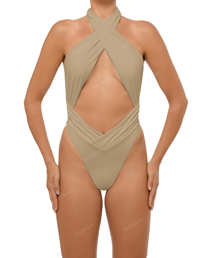 BSWS-S62 Halter Cutout Low Back One Piece