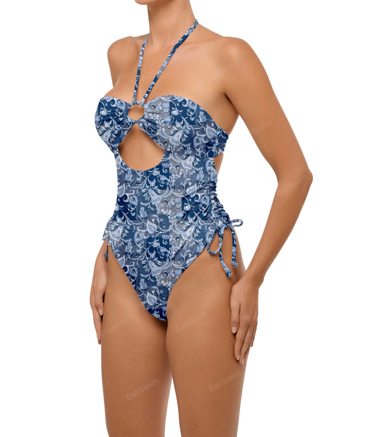BSWS-S64 Peek a Boo Halter One Piece