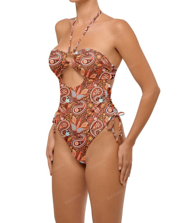 BSWS-S64 Peek a Boo Halter One Piece