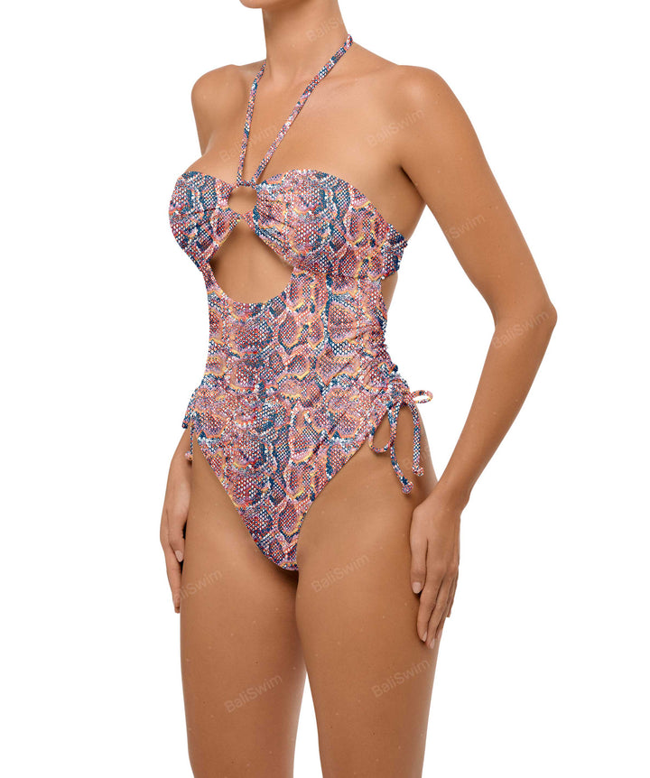 BSWS-S64 Peek a Boo Halter One Piece