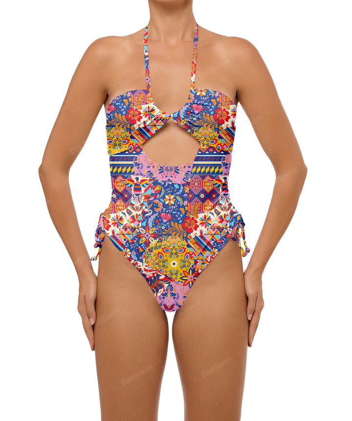BSWS-S64 Peek a Boo Halter One Piece