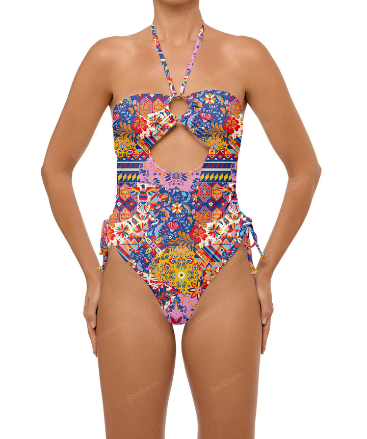 BSWS-S64 Peek a Boo Halter One Piece