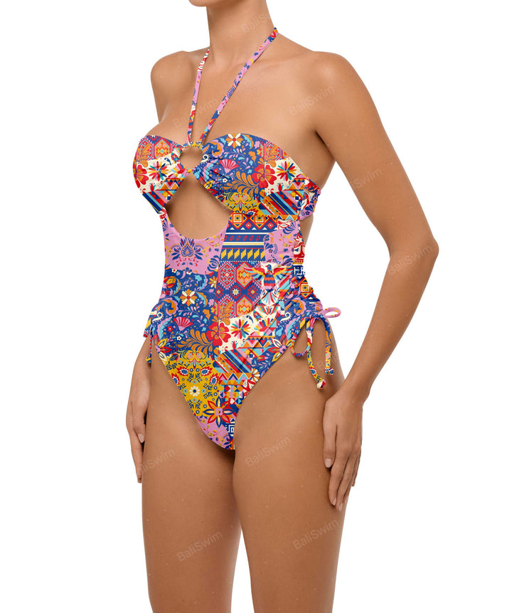 BSWS-S64 Peek a Boo Halter One Piece
