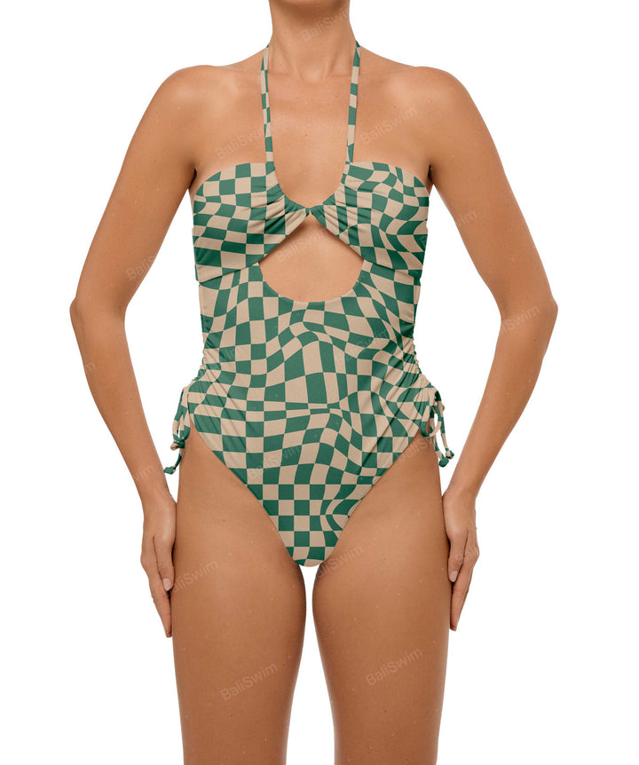 BSWS-S64 Peek a Boo Halter One Piece