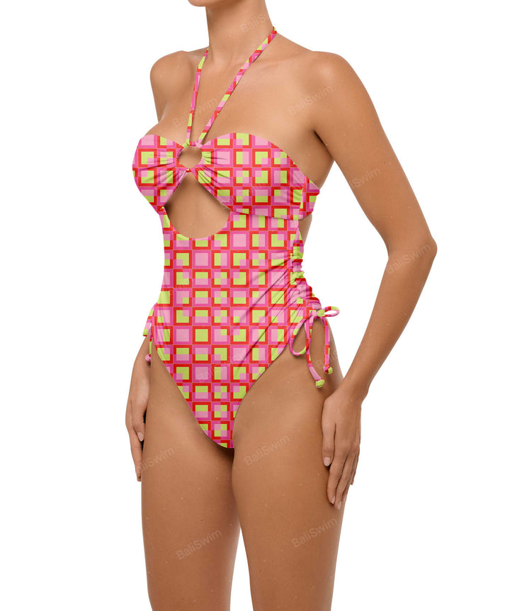 BSWS-S64 Peek a Boo Halter One Piece
