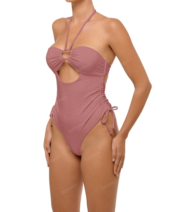 BSWS-S64 Peek a Boo Halter One Piece
