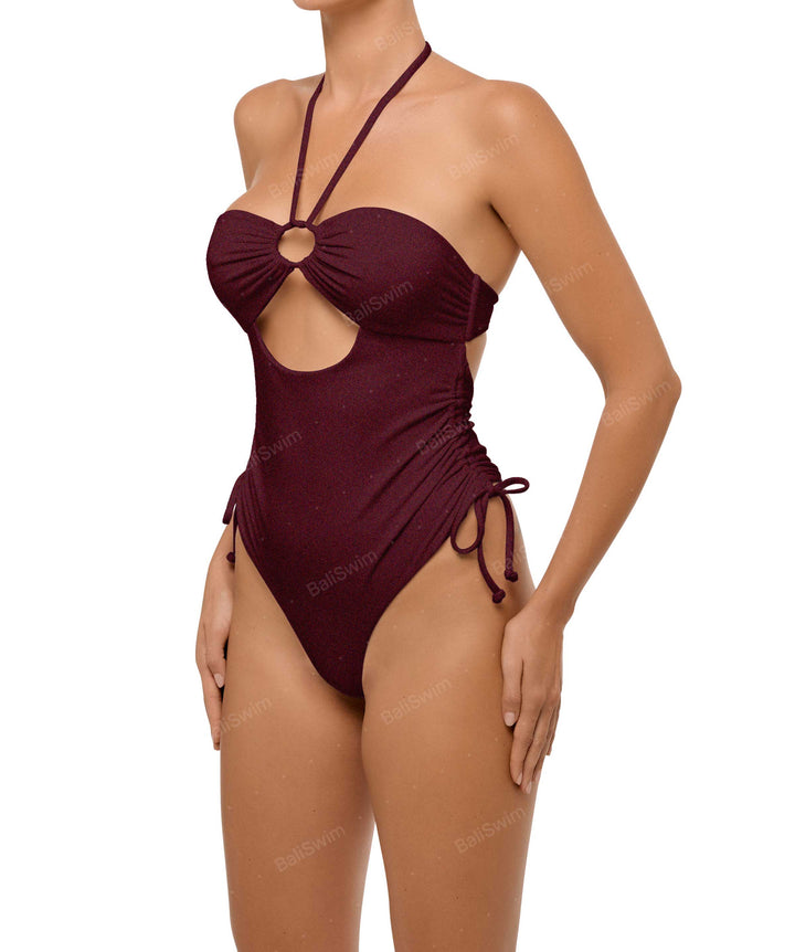 BSWS-S64 Peek a Boo Halter One Piece