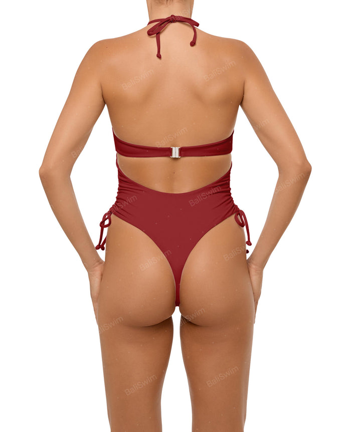 BSWS-S64 Peek a Boo Halter One Piece