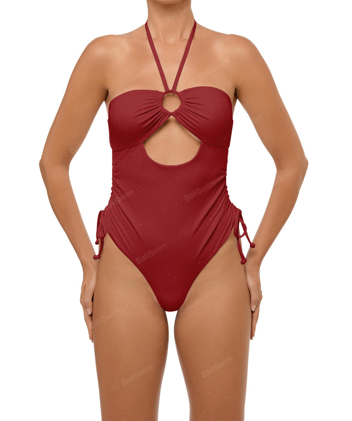 BSWS-S64 Peek a Boo Halter One Piece