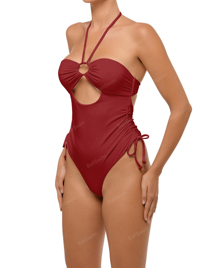 BSWS-S64 Peek a Boo Halter One Piece