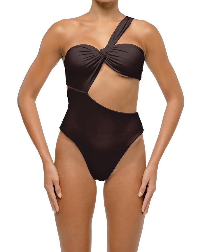 BSWS-S68 Asymmetrical Bandeau Side Cutout One Piece