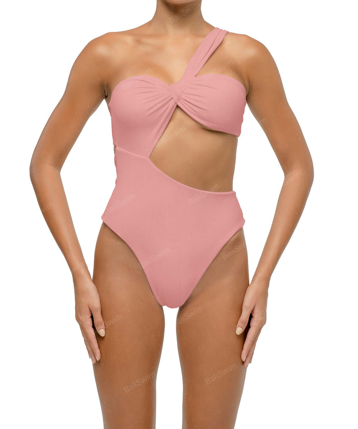 BSWS-S68 Asymetric Ruched One Piece